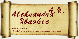 Aleksandra Ubavkić vizit kartica